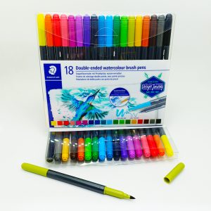 Marcador punta Pincel 18 col. STAEDTLER Marsgraphic duo, Dos puntas 3001 TB18
