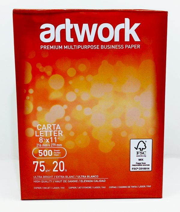 Papel bond blanco Carta de 75 gramos ARTWORK