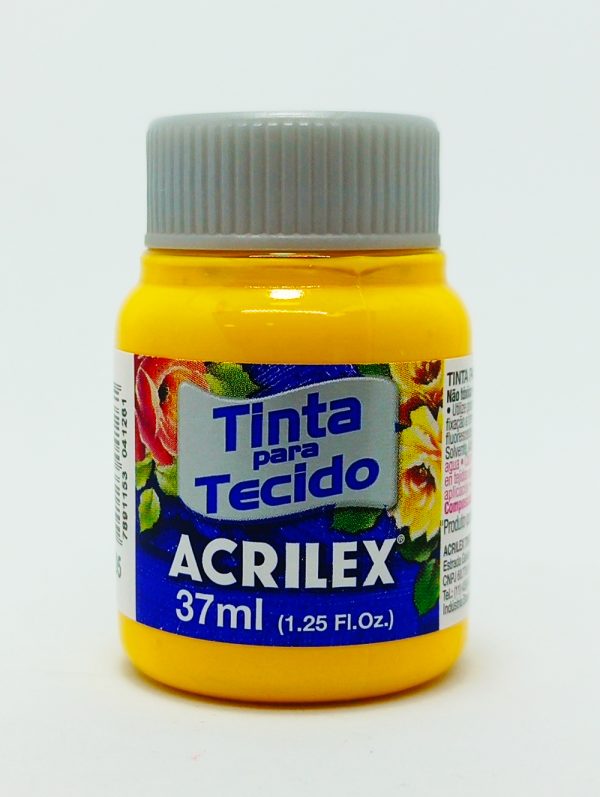 Pintura ACRILEX P/Tela Nº 505 37 ml T/ ploma Amarillo Oro