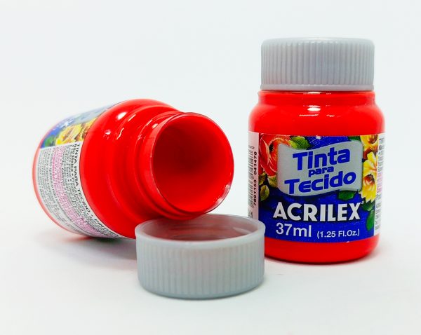Pintura ACRILEX P/Tela Nº 541 37 ml T/ ploma Rojo Vivo - Imagen 2