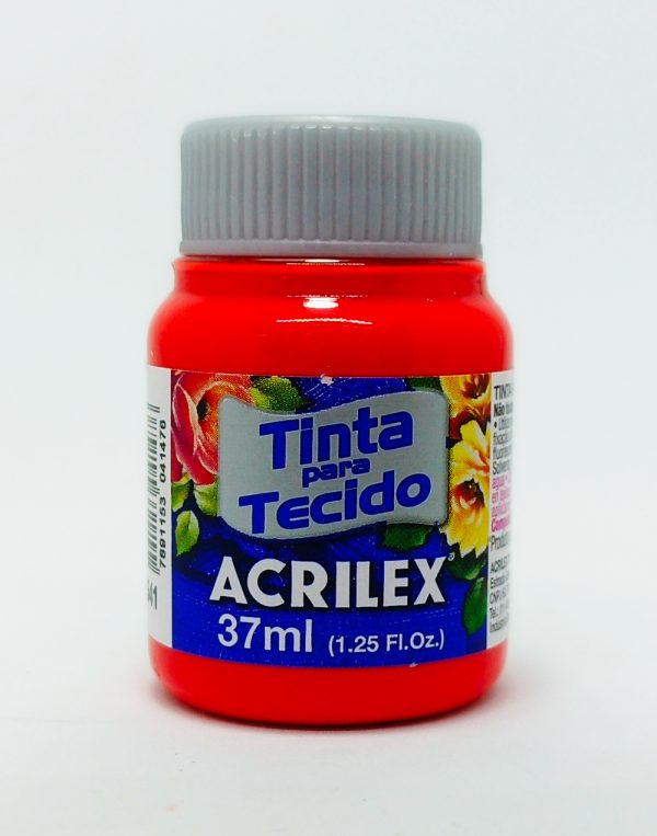 Pintura ACRILEX P/Tela Nº 541 37 ml T/ ploma Rojo Vivo