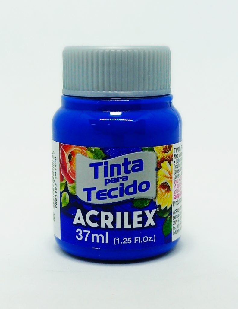 Pintura ACRILEX P/Tela Nº 502 37 ml T/ plomo Azul Cobalto