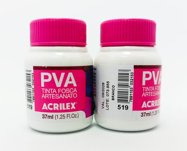 Pintura ACRILEX PVA (Artesanato) Nº 519 37 mls Blanco - Imagen 3