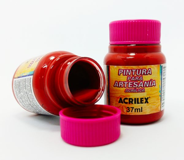 Pintura ACRILEX PVA (Artesanato) Nº 508 37 mls. Rojo Escarlata - Imagen 2