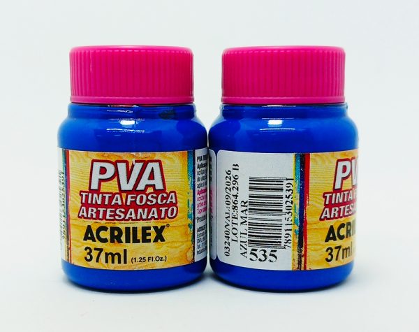 Pintura ACRILEX PVA (Artesanato) Nº 535 37 mls Azul Mar - Imagen 3