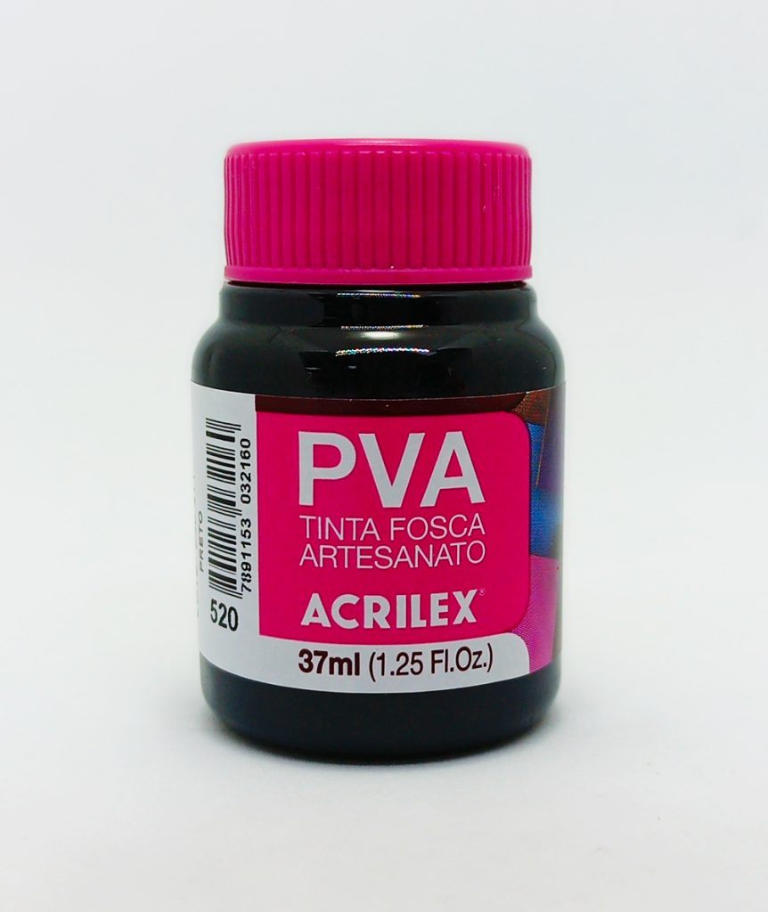 Pintura ACRILEX PVA (Artesanato) Nº 520 37 mls Negro