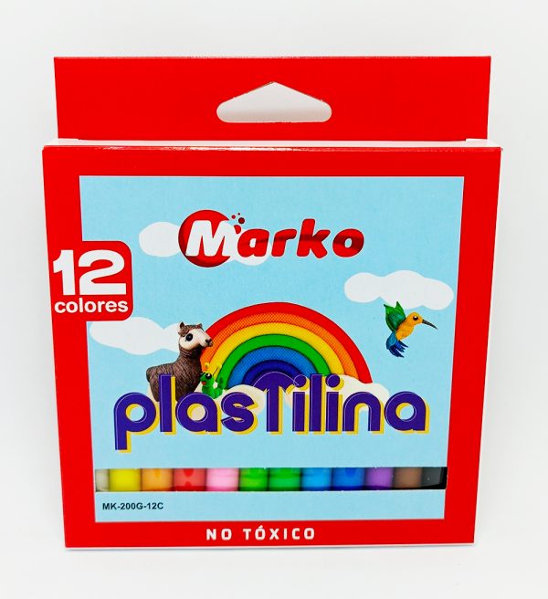 PLAS0004 Plastilina 12 colores MARKO MCT-012