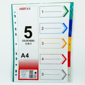 Separador de plástico de 5 pestañas T/A-4 USIGN