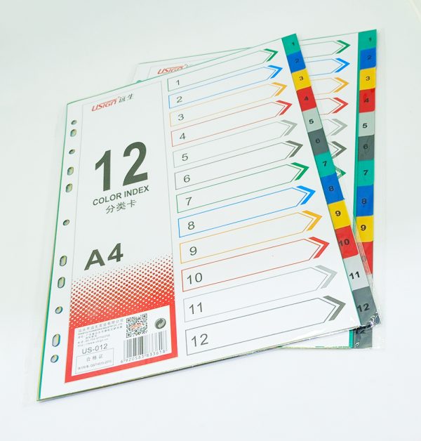 Separador de plástico de 12 pestañas T/A-4 USIGN - Imagen 2