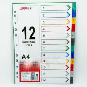 Separador de plástico de 12 pestañas T/A-4 USIGN