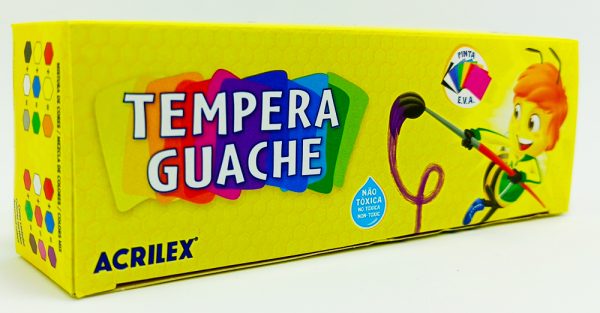Tempera de 12 colores ACRILEX Guache 15 mls