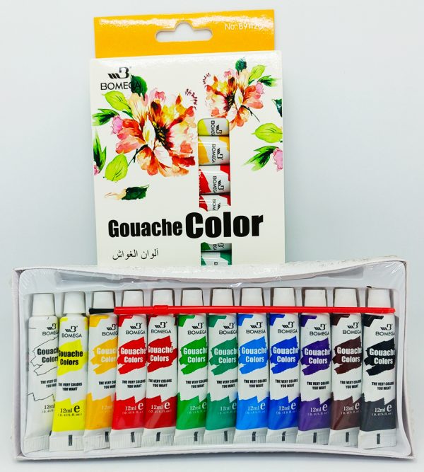 Tempera de 12 colores BIANYO/BOMEGA Guache en tubos de 12 mls. - Imagen 3