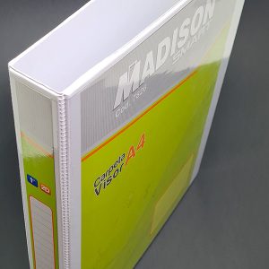 Cartapacio de dos perforaciones de 1" A-4 con visor Madison