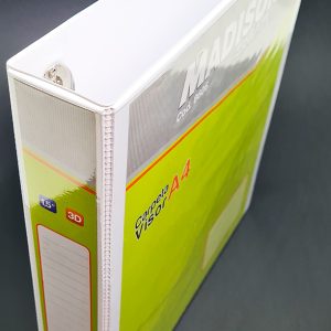 Cartapacio de tres perforaciones 1.5" A-4 con visor Madison