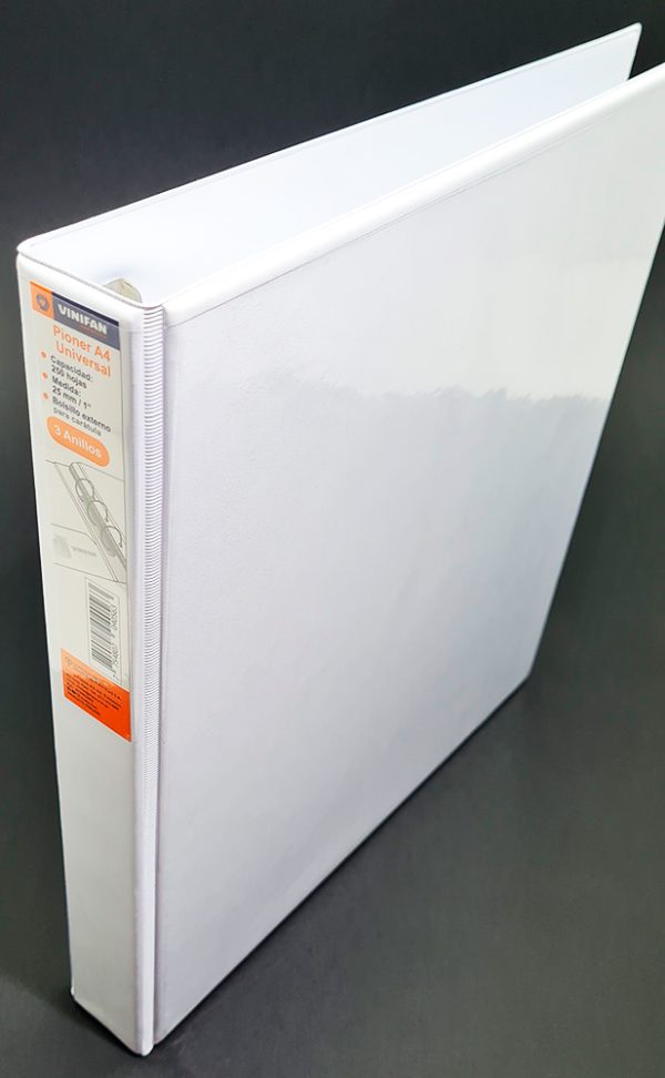 Cartapacio de tres perforaciones de 1" A-4 con visor VINIFA