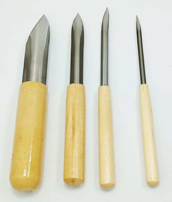 Debastador de 4 unid. de metal mango de madera tipo punzón Bomeijia