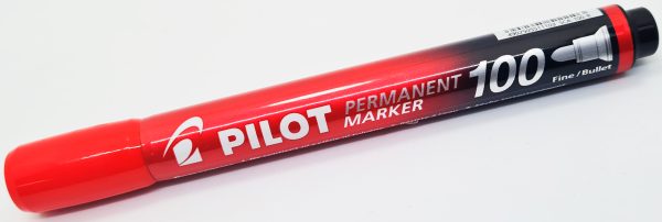 Marcador permanente PILOT SCA-100 p/Redonda Rojo