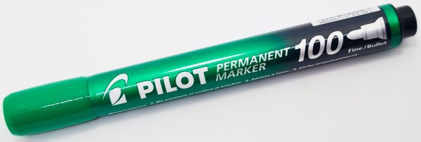 Marcador permanente PILOT SCA-100 p/Redonda Verde