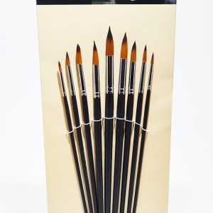 Pincel Set Redondo 9 piezas BOMEIJIA pelo sintético mango Largo AR-2-17R