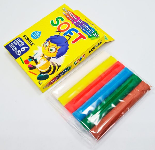 Plastilina 6 colores ACRILEX Soft 7316 para modelar - Imagen 2