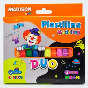 Plastilina 12 colores MADISON Modeling Duo neón/básicos 8952