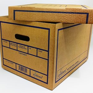 Caja de cartón corrugado 38 x 30.8 x 26 cms (base + tapas) Marrón