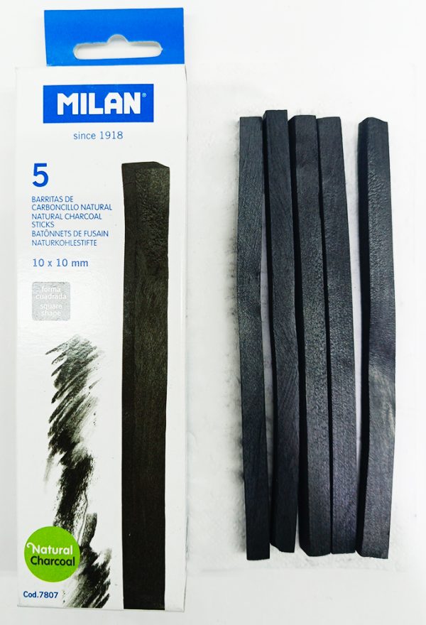 Carbón Vegetal de 10 mm X 15 cm MILAN 7807