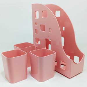 Porta Revistas DELLO Kit de Ambiente + 3 porta objeto Rosa 6415