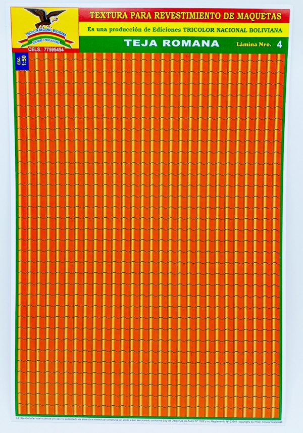 Textura para maqueta Teja Romana Nº4