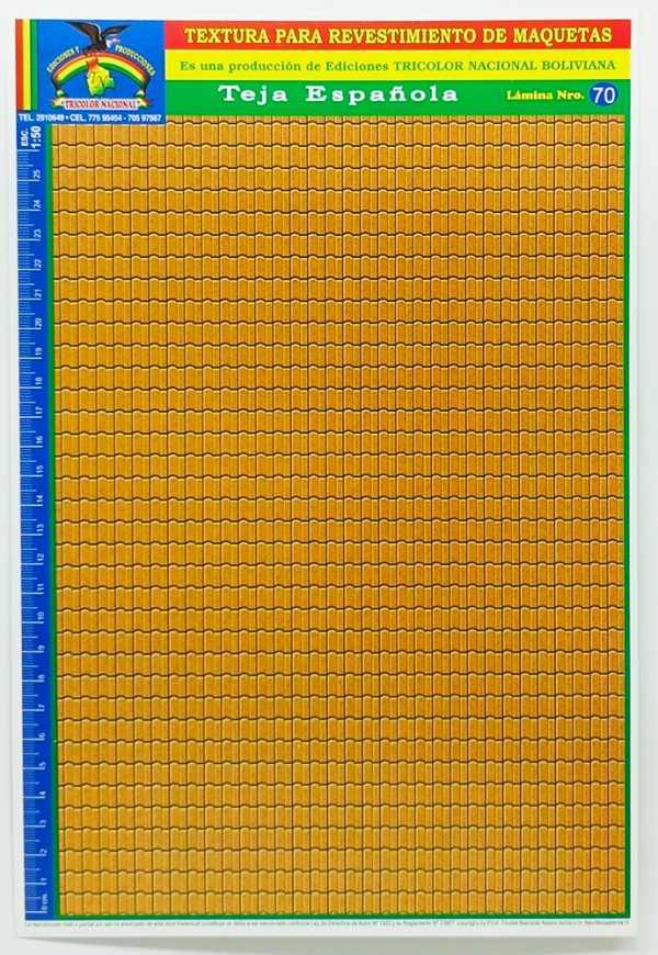 Textura para maqueta Teja Española Nº70