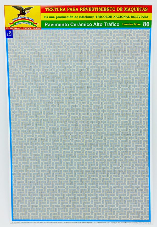 Textura para maqueta Pavimento Cerámico alto Trazo Nº86