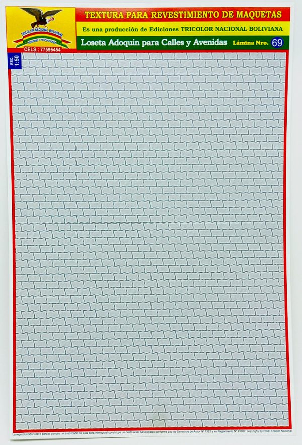 Textura para maqueta Loseta Adoquín para Calles y Avenidas Nº69