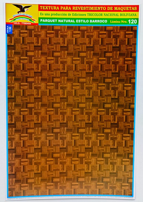 Textura para maqueta Parquet Natural Estilo Barroco Nº120