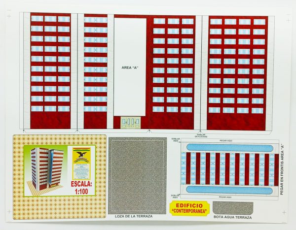 Textura para maqueta Edificio Contemporánea para armar esc. 1:100