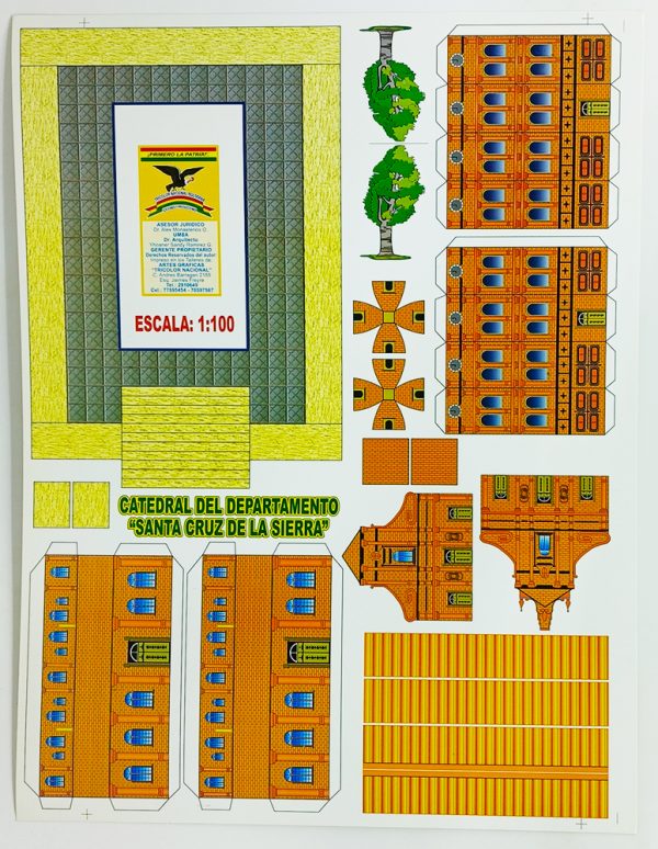 Textura para maqueta Catedral del Depto. Santa Cruz de la Sierra para armar esc. 1:100