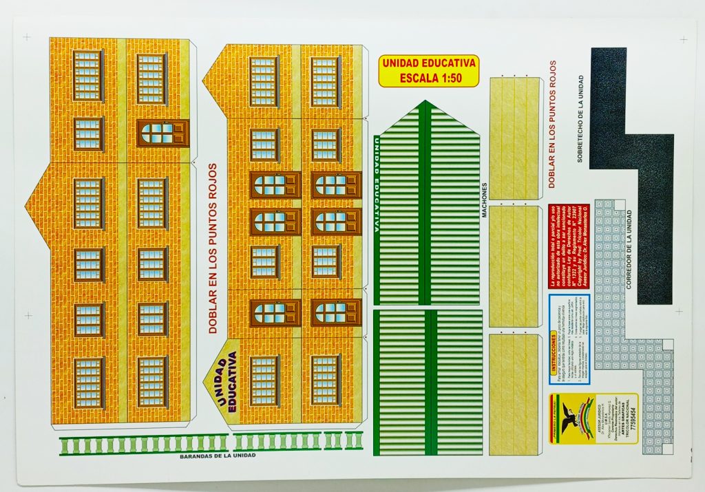 Textura para maqueta Unidad Educativa para armar esc.1:50
