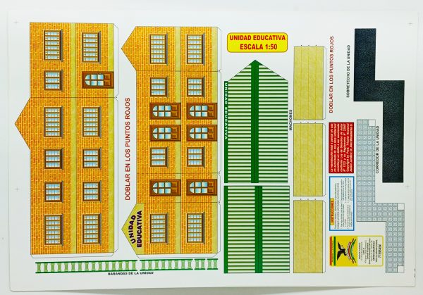 Textura para maqueta Unidad Educativa para armar esc.1:50