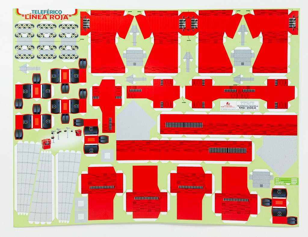 Textura para maqueta Teleférico Línea Roja para armar esc. 1:100 MQ-206A