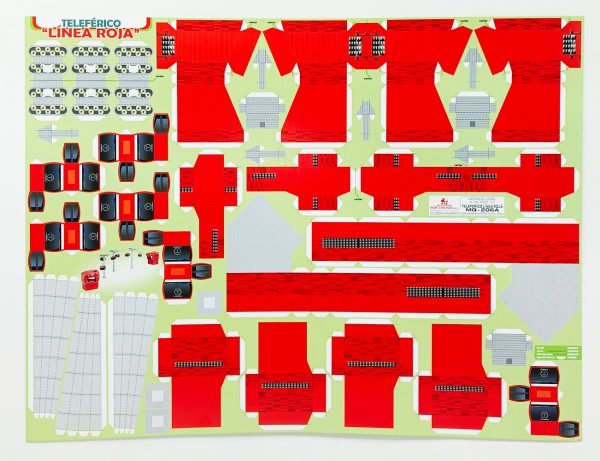 Textura para maqueta Teleférico Línea Roja para armar esc. 1:100 MQ-206A
