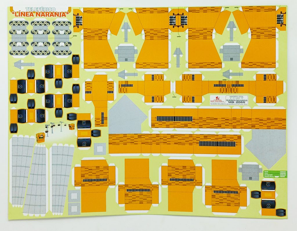 Textura para maqueta Teleférico Línea Naranja para armar esc. 1:100 MQ-206G