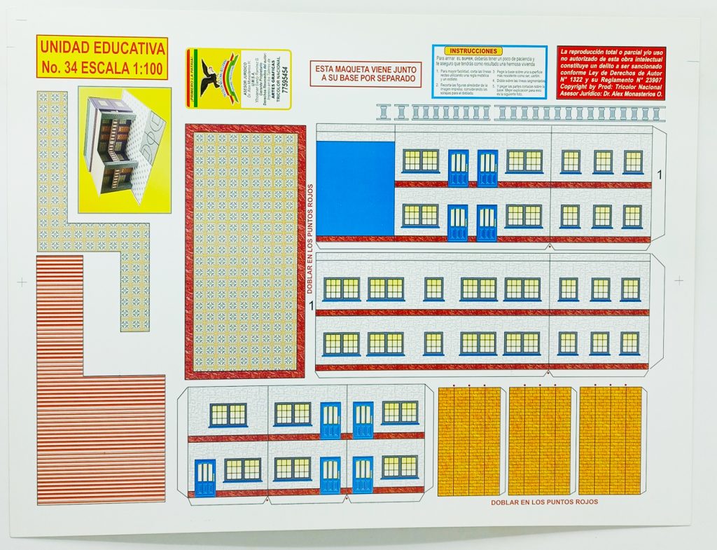 Textura para maqueta Unidad Educativa para armar esc. 1:100 Nº 34