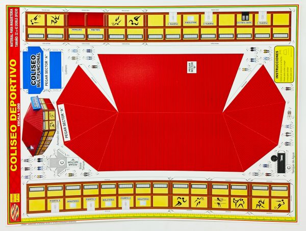 Textura para maqueta Coliseo Deportivo para armar esc. 1:200 Nº 3112