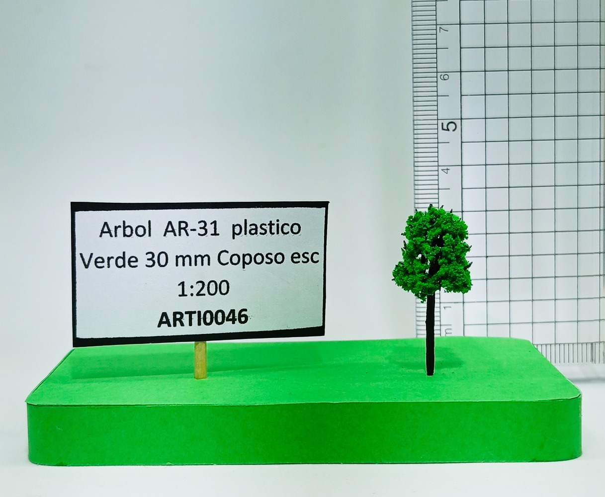 Árbol AR-31 plástico Verde 30 mm esc.1:200 Coposo