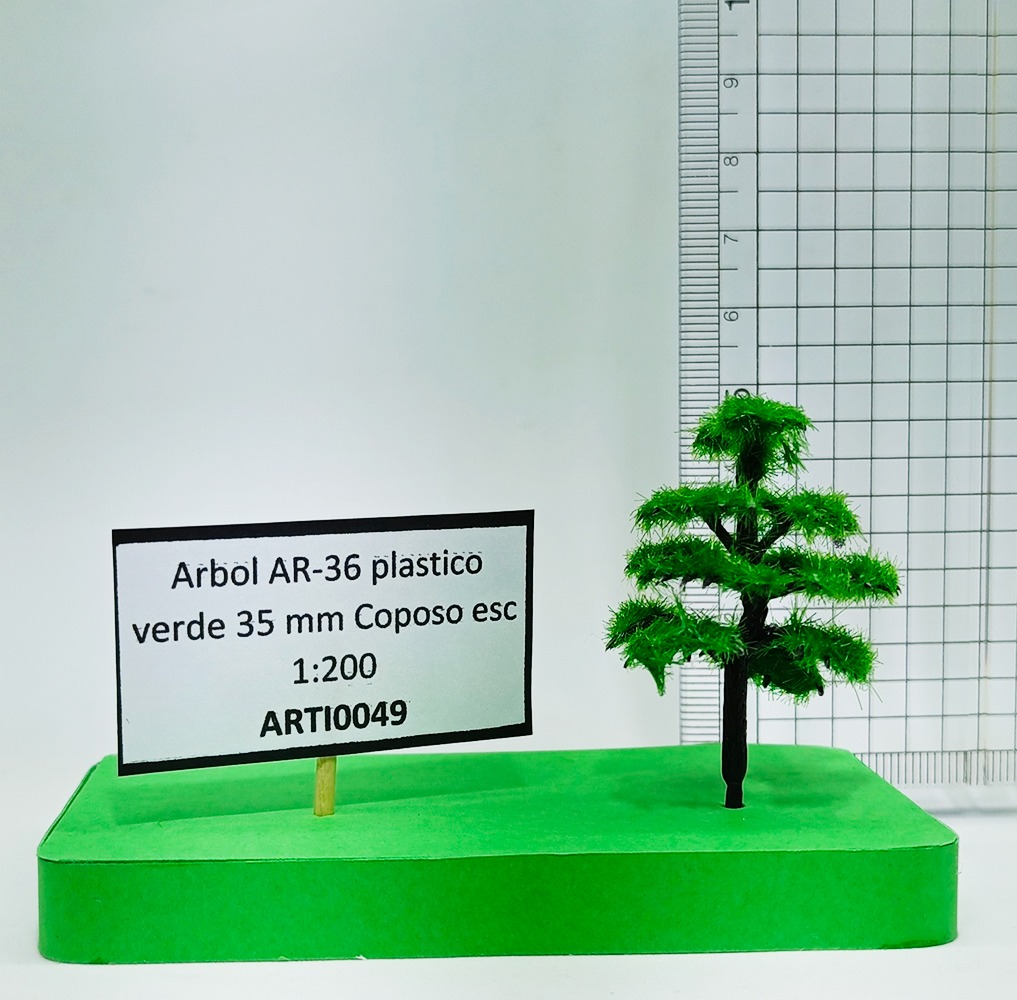 Árbol AR-36 plástico verde 35 mm esc. 1:200 Coposo