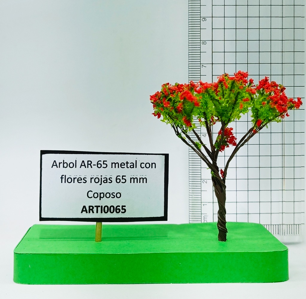 Árbol AR-65 metal, con flores rojas 65 mm Coposo