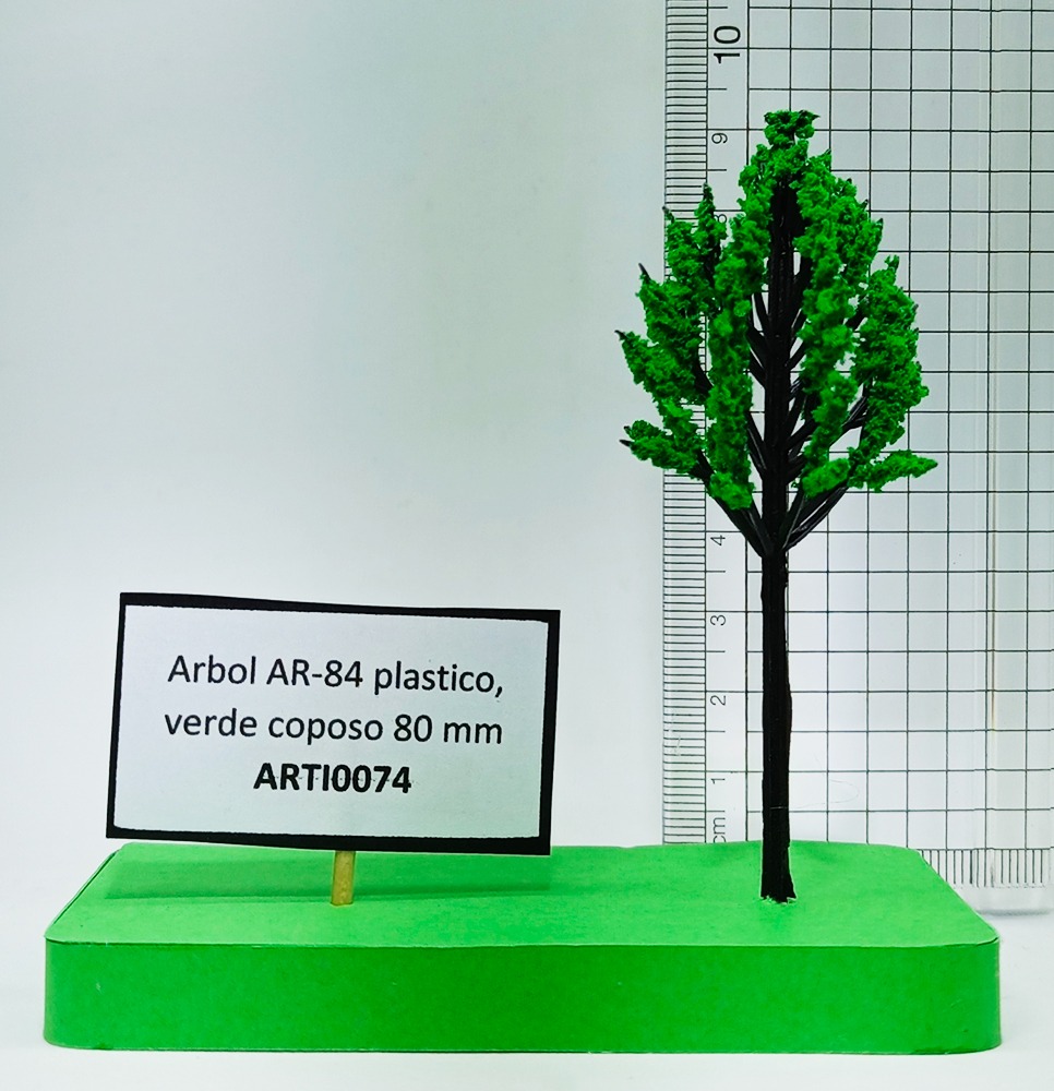 Árbol AR-84 plástico, verde coposo 80 mm