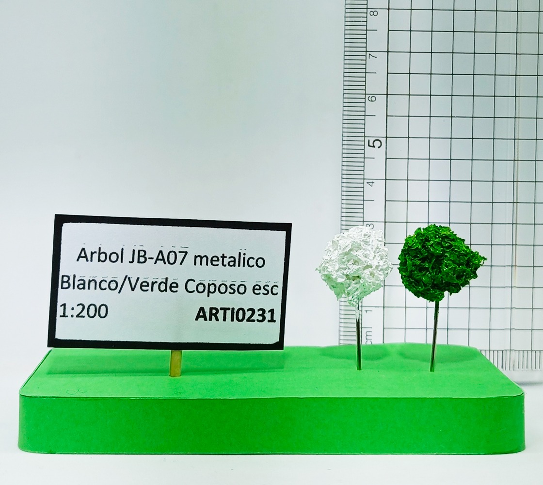 Árbol JB-A07 metálico Coposo esc 1:200 Blanco/Verde