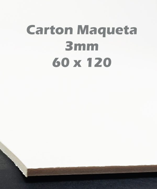 Cartón Maqueta (PVC Espumado) Blanco de 3 mm 120 x 60 cm.