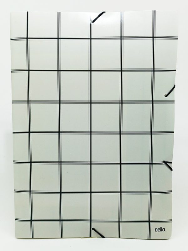 Folder con liga de plástico Oficio DELLO Minimal con cuadros 286 ML - Imagen 3