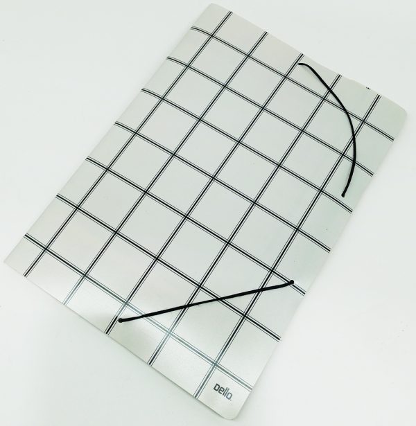Folder con liga de plástico Oficio DELLO Minimal con cuadros 286 ML